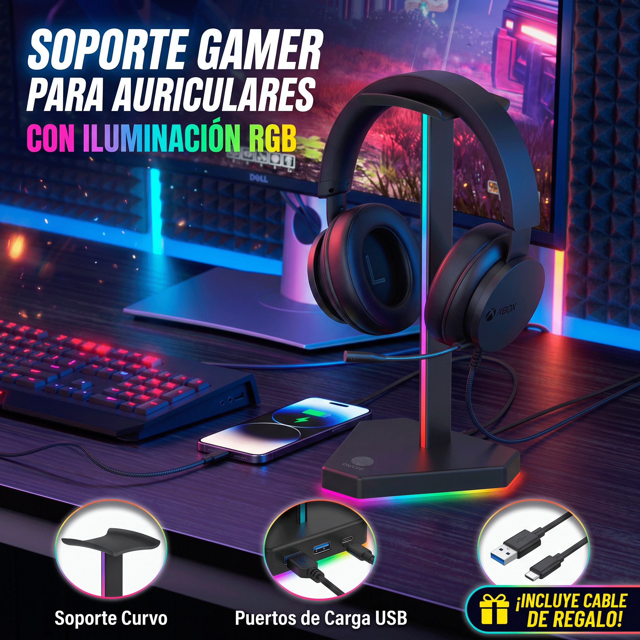 Soporte RGB para Diadema